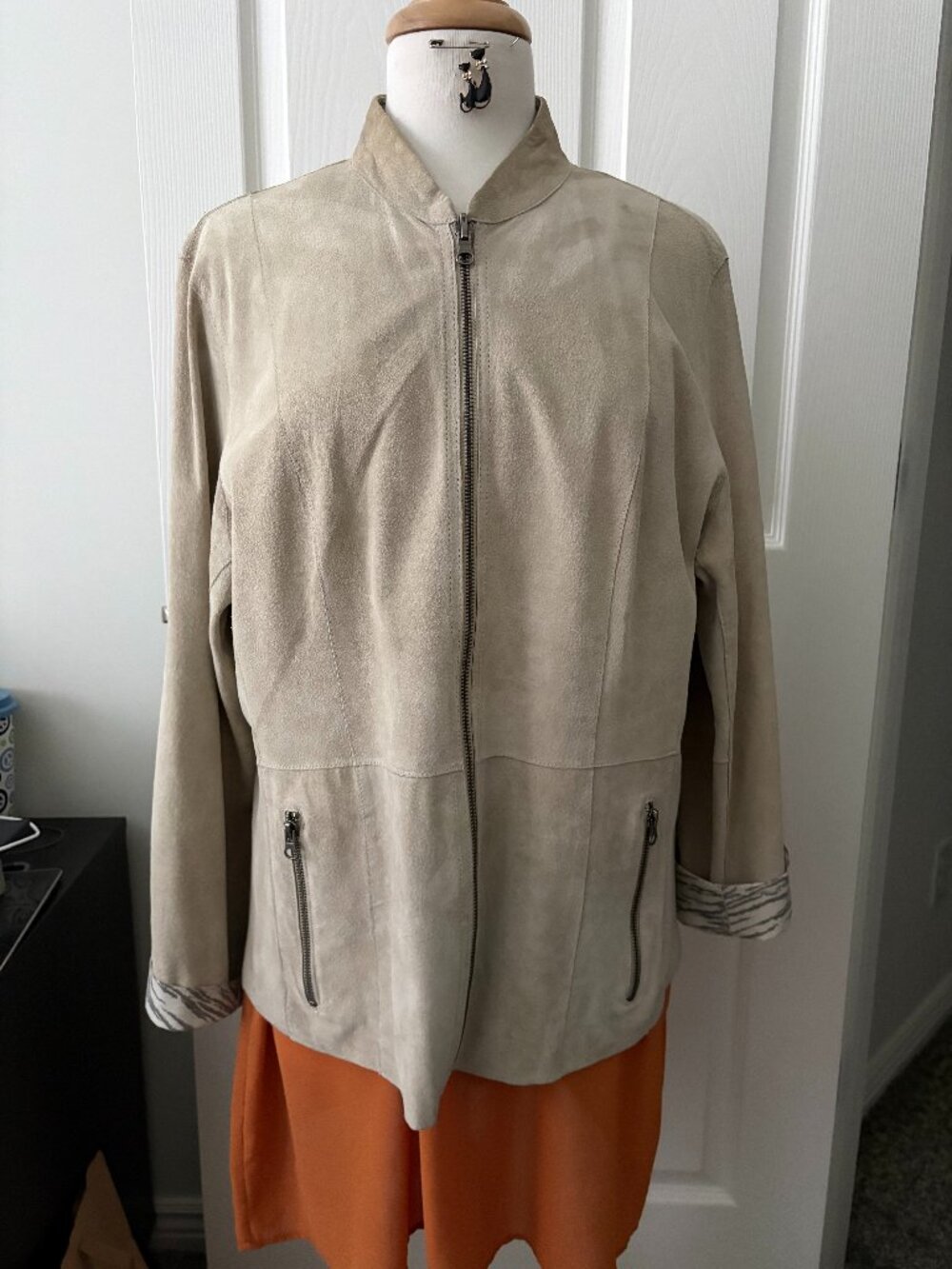 Chico's Tan Suede Jacket Size 3